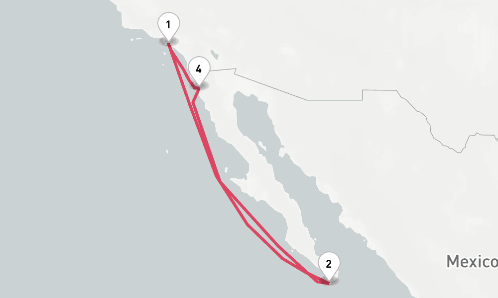6 nights / 7 days, Los Angeles (San Pedro / Long Beach) Round trip