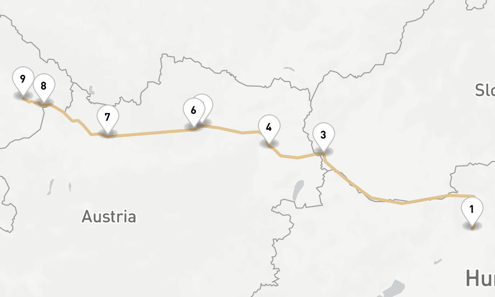 6 nights / 7 days, one-way from Budapest to Vilshofen an der Donau