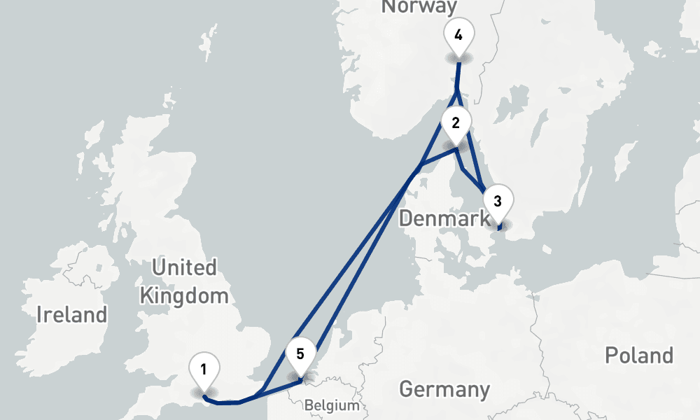 7 nights / 8 days, Southampton (England) Round trip