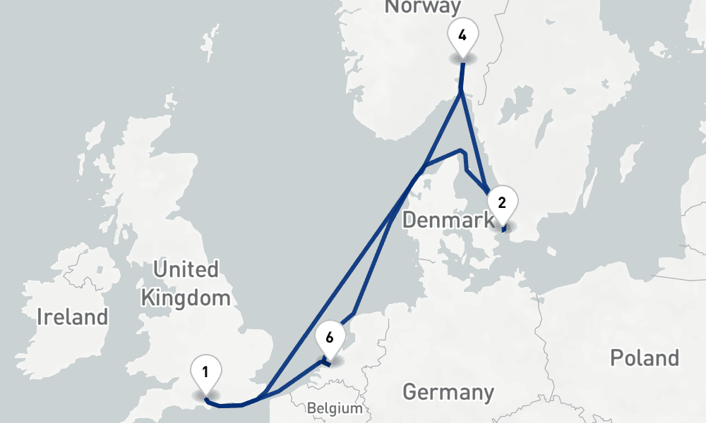 10 nights / 11 days, Southampton (England) Round trip