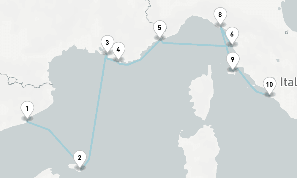 9 nights / 10 days, one-way from Barcelona to Civitavecchia (Rome, Italy)