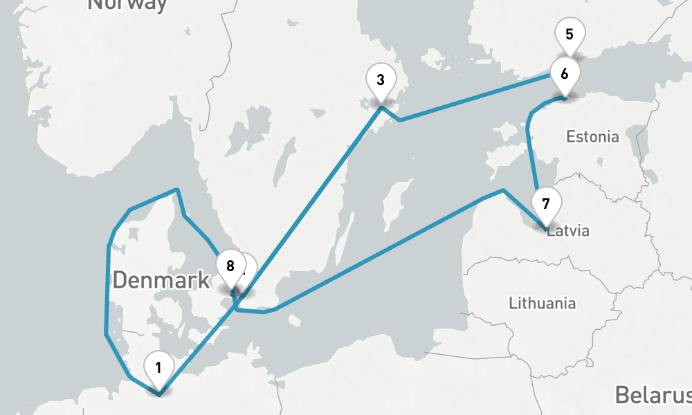 13 nights / 14 days, Hamburg Round trip