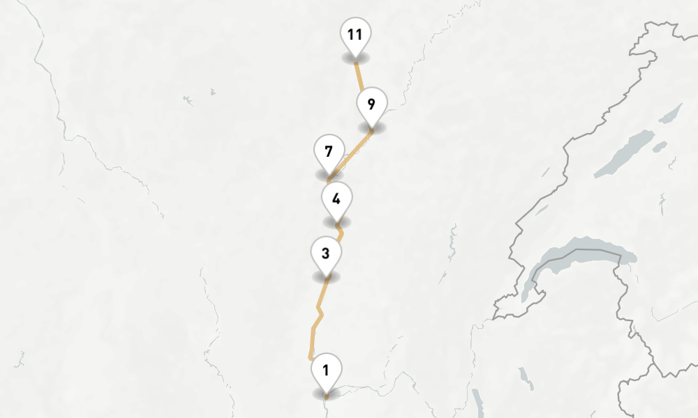 7 nights / 8 days, one-way from Lyon to Dijon