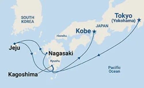 7days ,6night Yokohama round trip Kobe Kyusyu Jeju